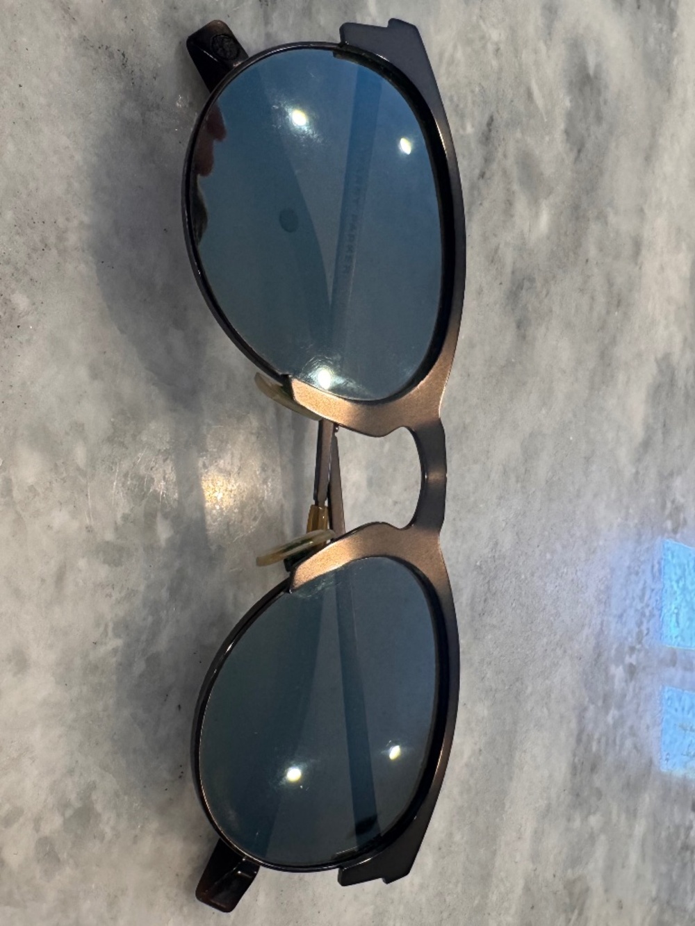 Rare Warby Parker Aldridge Polarized Mirrored Unisex Sunglasses Blue Lens EUC - Picture 10 of 12
